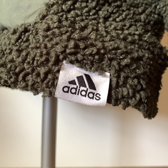 Adidas Brilliant Basics Sherpa Full-Zip Hoodie in Legend Earth - Picture 5 of 7